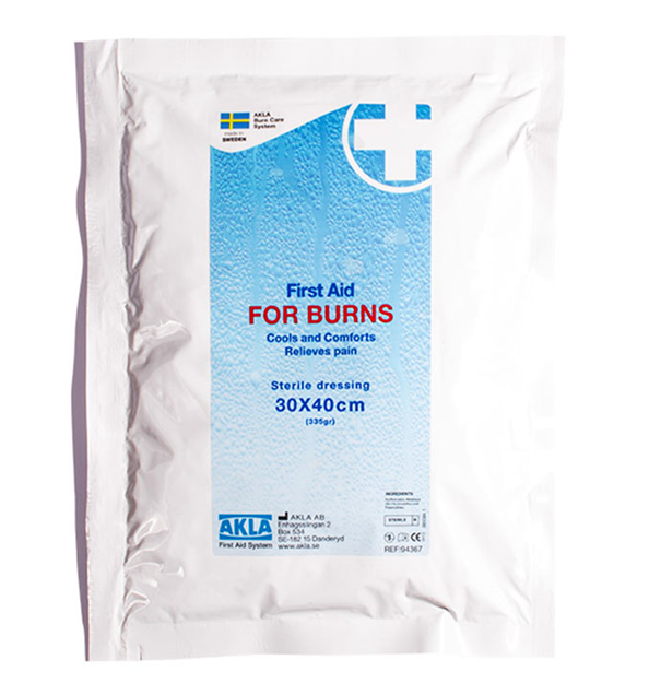 Перша допомога ПРИ ОПІКАХ Стерильна пов'язка 30х40 см (cm) (335 г (g)). Маска для обличчя.